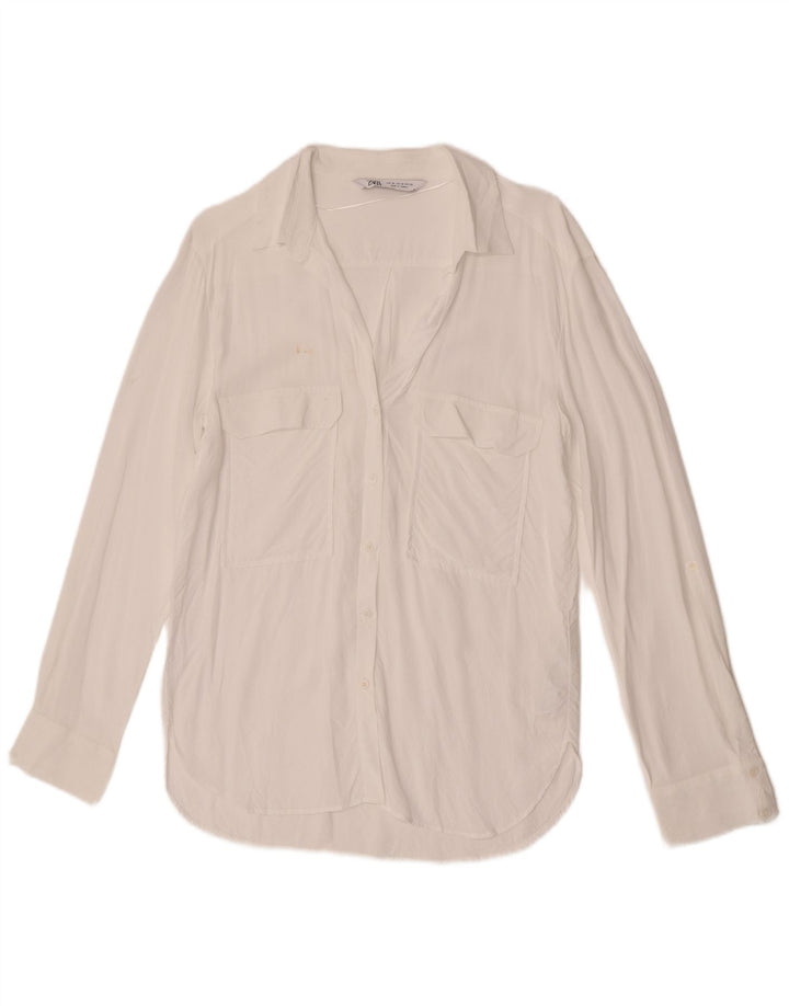 Zara ženska košulja bluza UK 12 srednje bijele viskoze