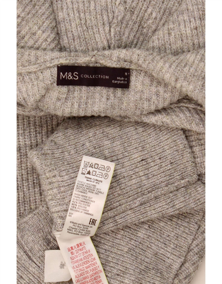 MARKS & SPENCER Ženski džemper s kapuljačom UK 14 srednje sivi poliester