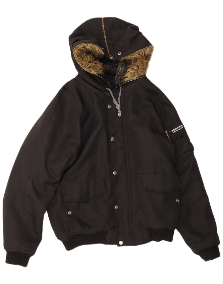 Woolrich muška bomber jakna s kapuljačom IT 46 Mala crna najlonska