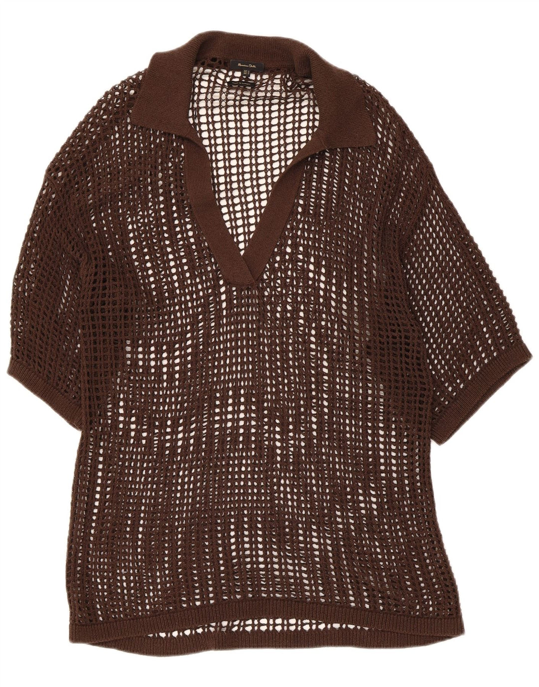 Ženska prozirna heklana bluza Massimo Dutti UK 14 srednje smeđa