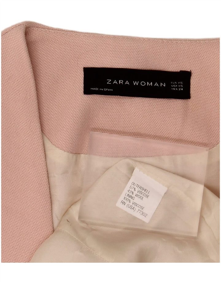 Zara ženski otvoreni sako jakna UK 6 XS ružičasta viskoza