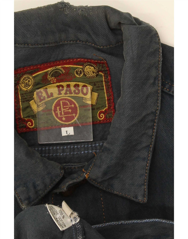El Paso muška traper jakna UK 40 Large Blue Cotton