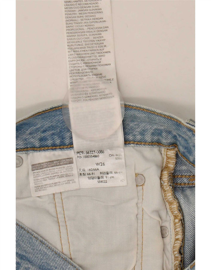 Levi's ženske 501 kratke traper kratke hlače W26 male plave boje pamuka