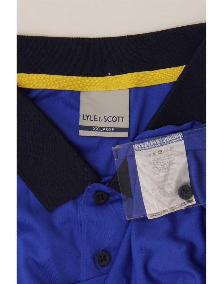 Muška polo majica Lyle & Scott 2XL plavi geometrijski poliester