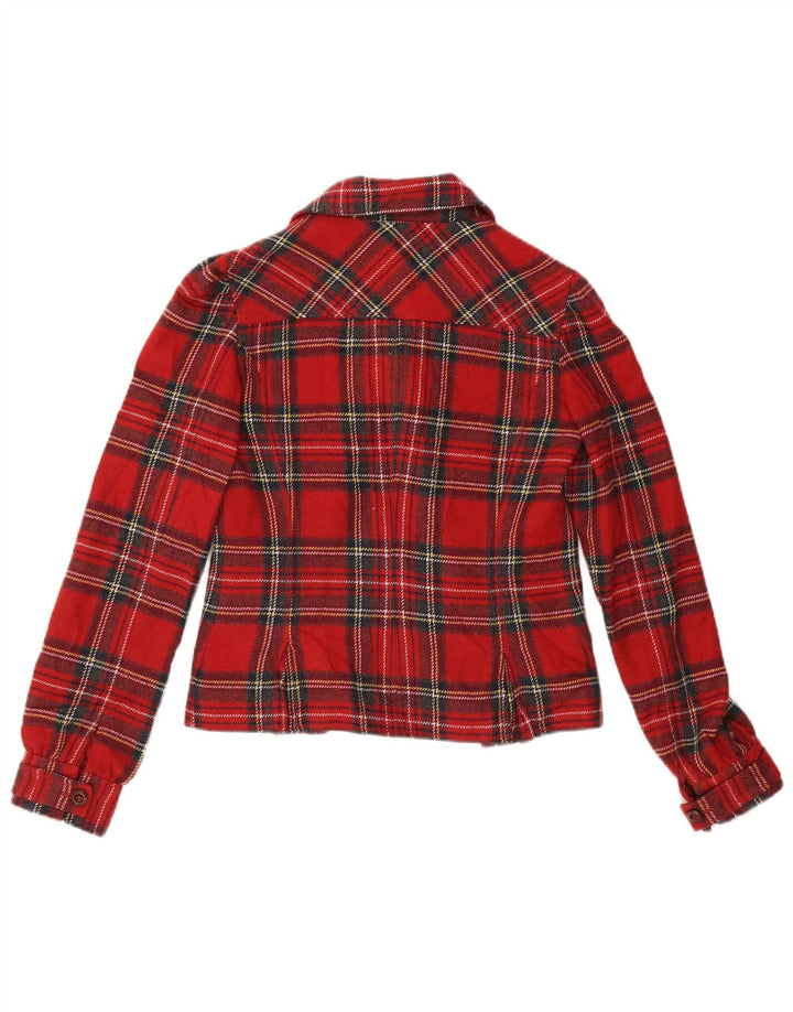 SISLEY Ženska jakna sa 4 gumba IT 42 Srednje crveno karirani akril