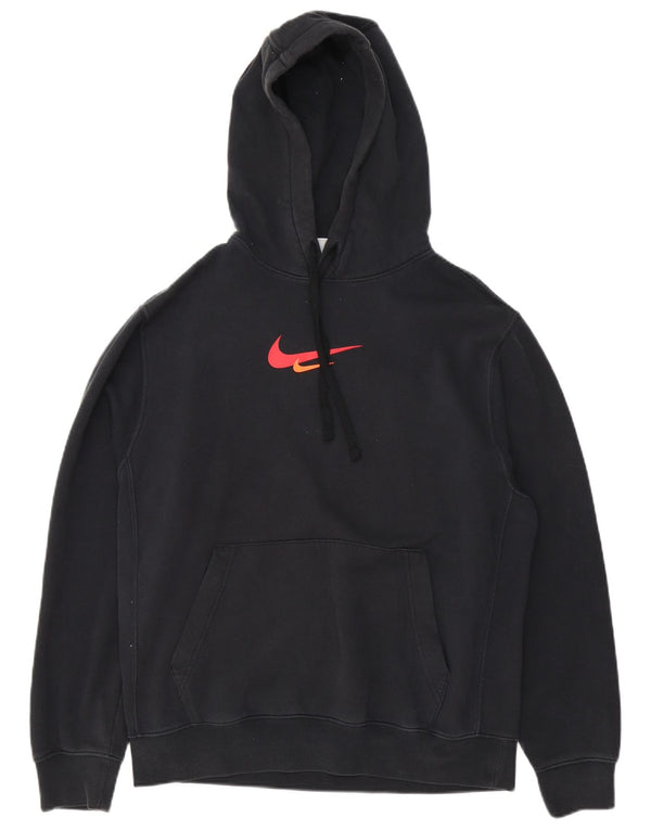 Nike Mens Graphic Hoodie Jumper Medium Black Cotton