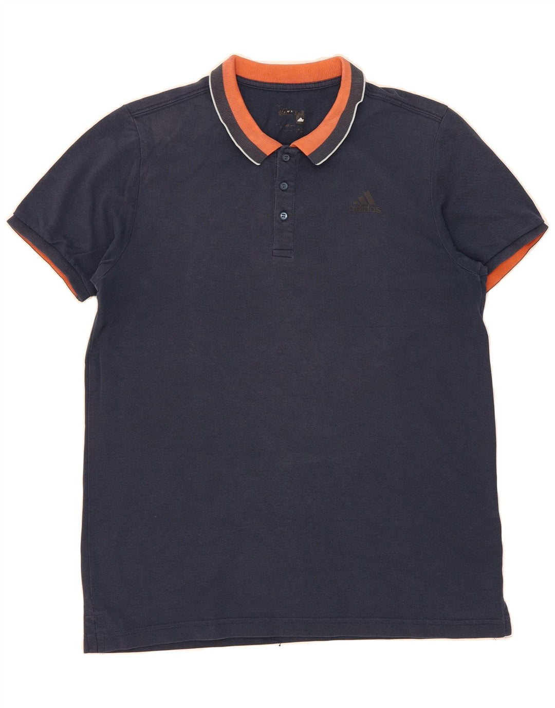 ADIDAS Mens Climalite Polo Shirt Medium Navy Blue Cotton Vintage Adidas and Second-Hand Adidas from Messina Hembry 