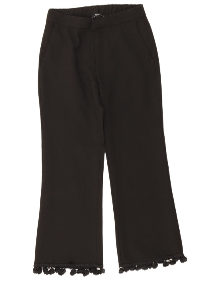 Skraćene ženske hlače Zara Bootcut XS W24 L24 crni poliester