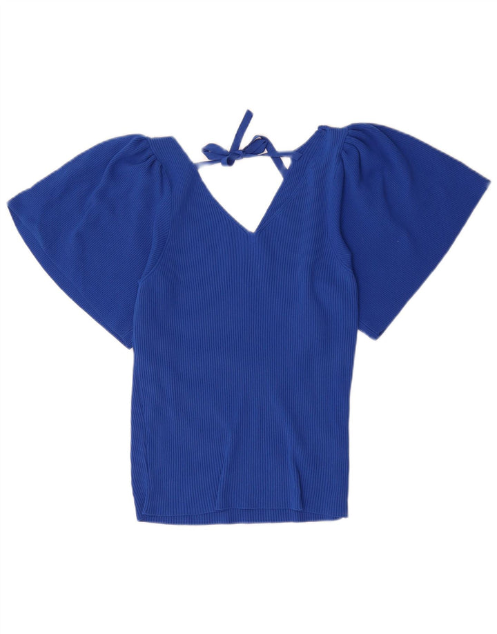 ONLY Womens Crop Blouse Top UK 18 XL Blue Polyamide
