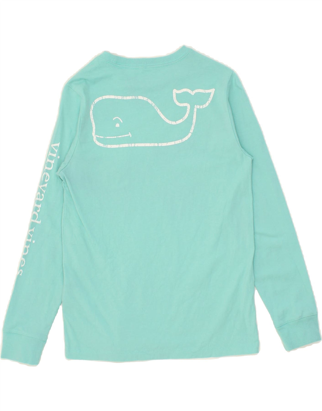 VINEYARD VINES Boys Graphic Top Long Sleeve 8-9 Years Small Turquoise Vintage Vineyard Vines and Second-Hand Vineyard Vines from Messina Hembry 