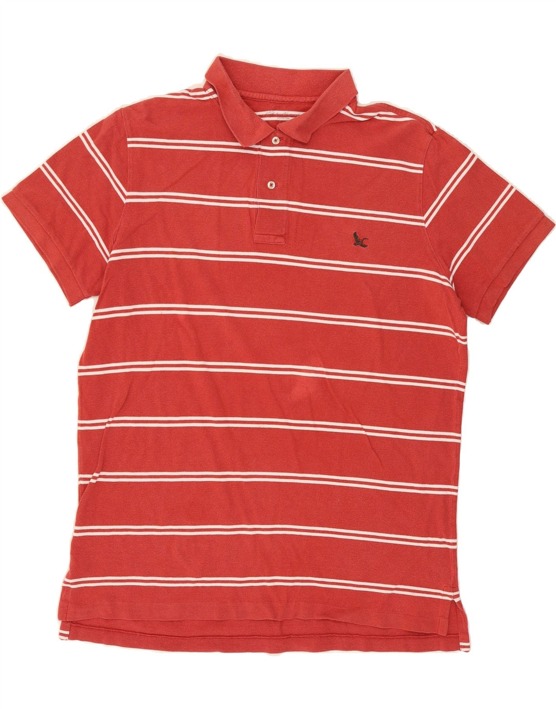 EDDIE BAUER Mens Polo Shirt Large Red Striped Cotton Vintage Eddie Bauer and Second-Hand Eddie Bauer from Messina Hembry 