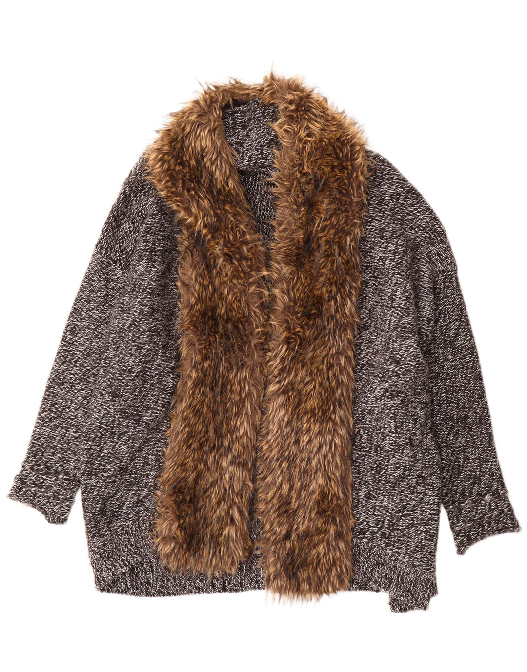 Guess ženski prekomjerni dugi kardigan pulover UK 10 Small Grey Flected