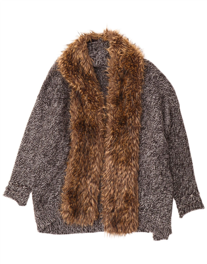 Guess ženski prekomjerni dugi kardigan pulover UK 10 Small Grey Flected