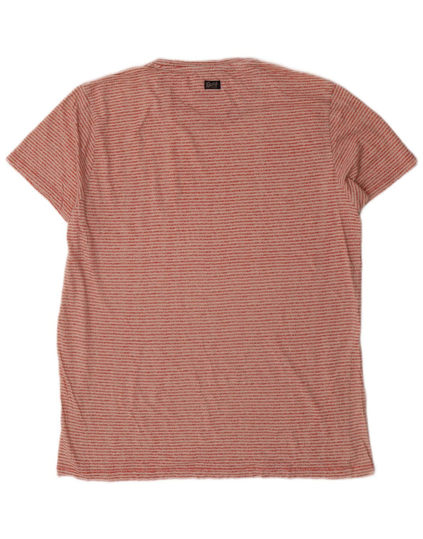 Petrol Industries Mens T-Shirt Top XL Red Pinstripe