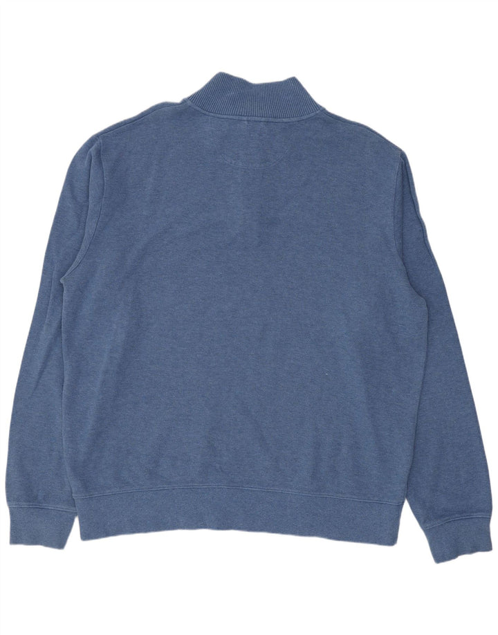 GANT Muška majica s izrezom na patentni zatvarač 3XL plavi pamuk