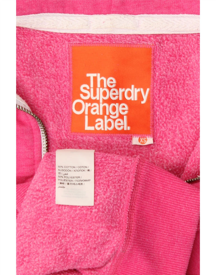 SUPERDRY ženski pulover s kapuljačom s patentnim zatvaračem UK 6 XS, ružičasti pamuk
