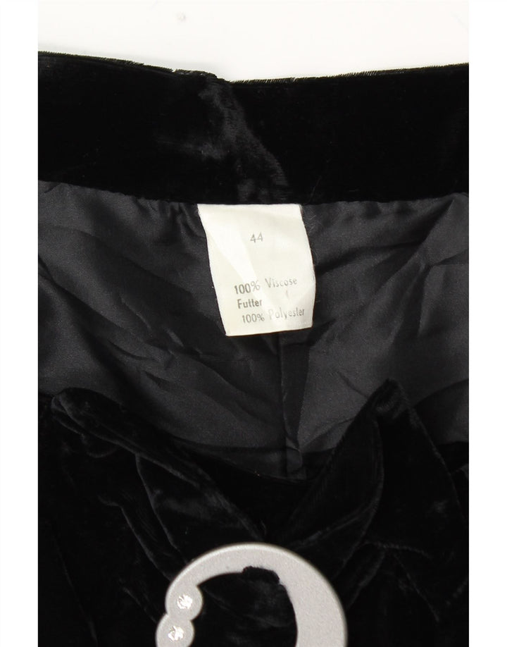 VINTAGE ženska široka suknja visokog struka od baršuna IT 44 srednje veličine W28 crna