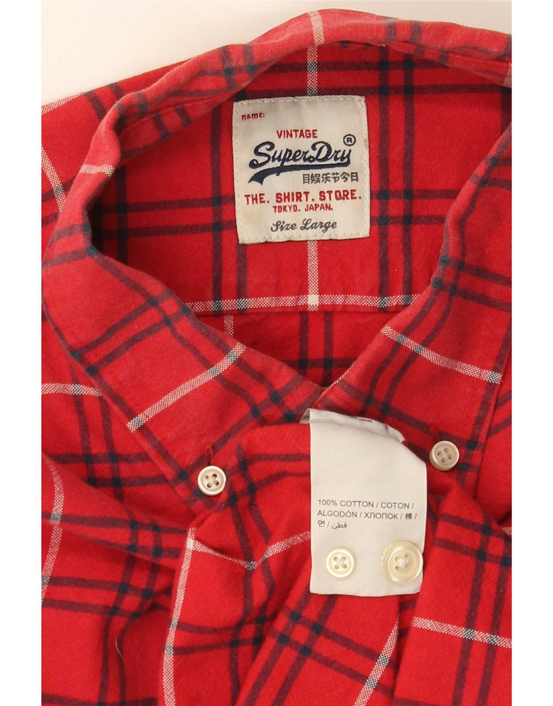 Superdry muška flanelska košulja, veliki crveni karirani pamuk
