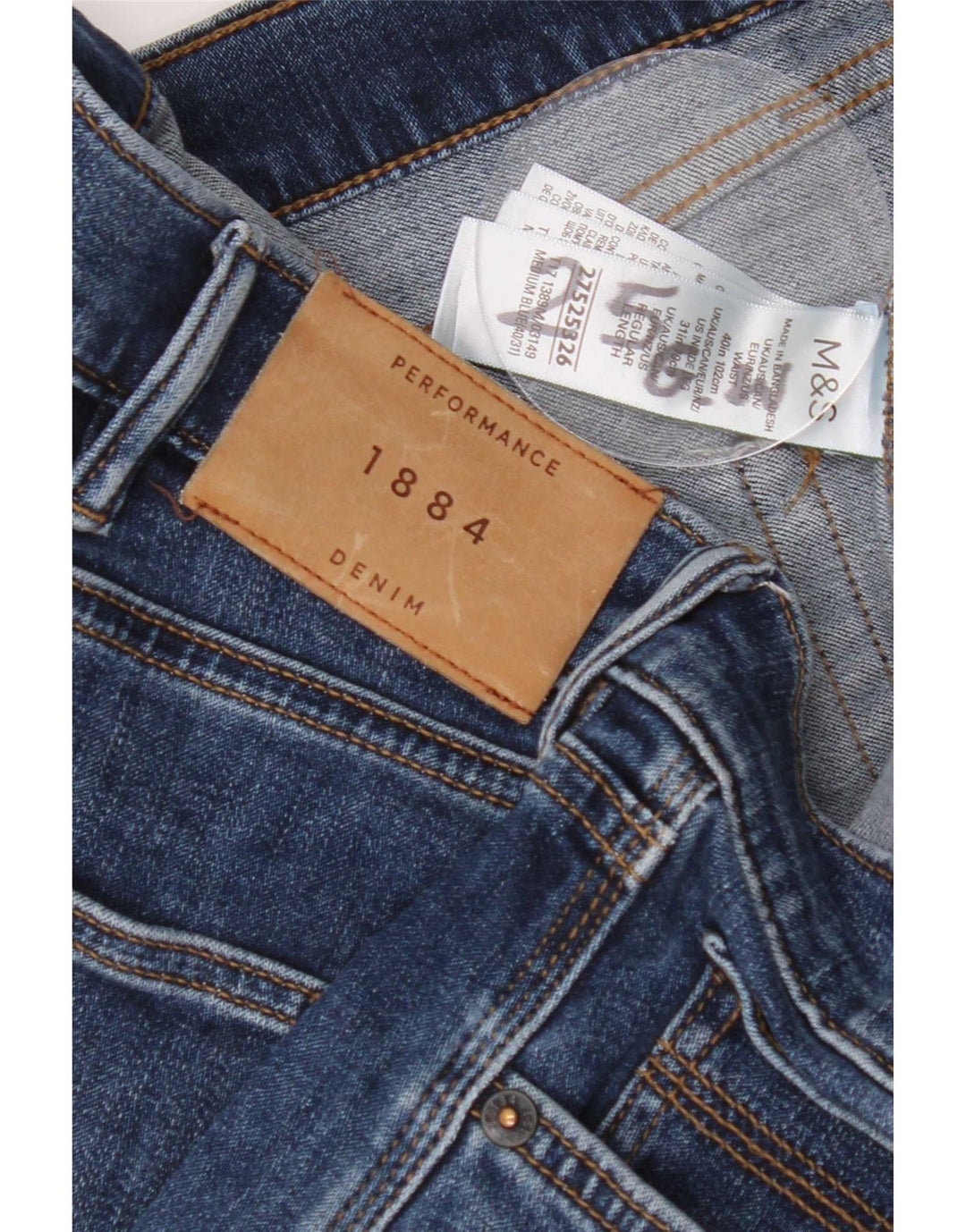 Marks & Spencer muške ravne traperice W40 L27 plavi pamuk