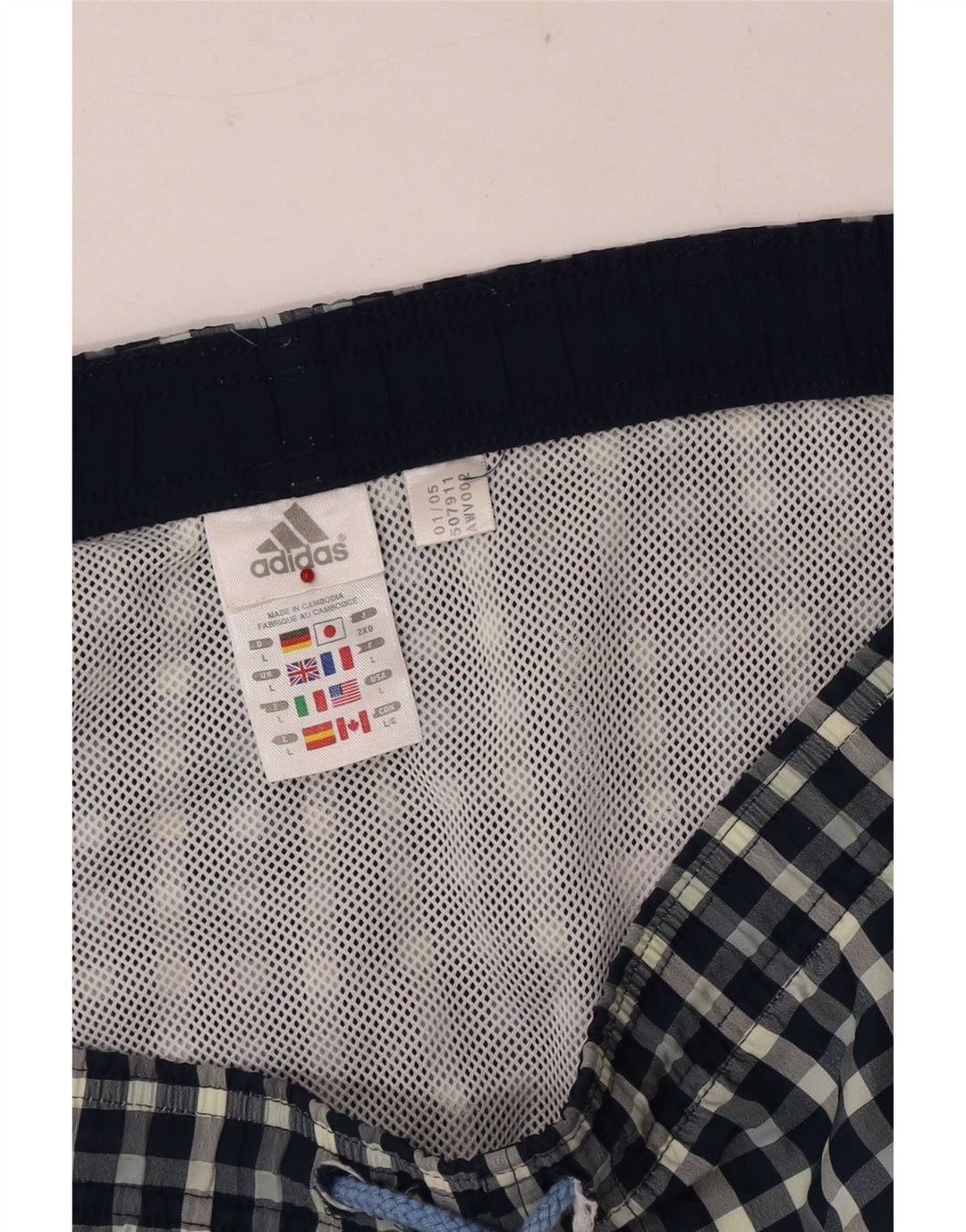 Adidas Regular muške kratke hlače za kupanje, veliki plavi karirani poliester