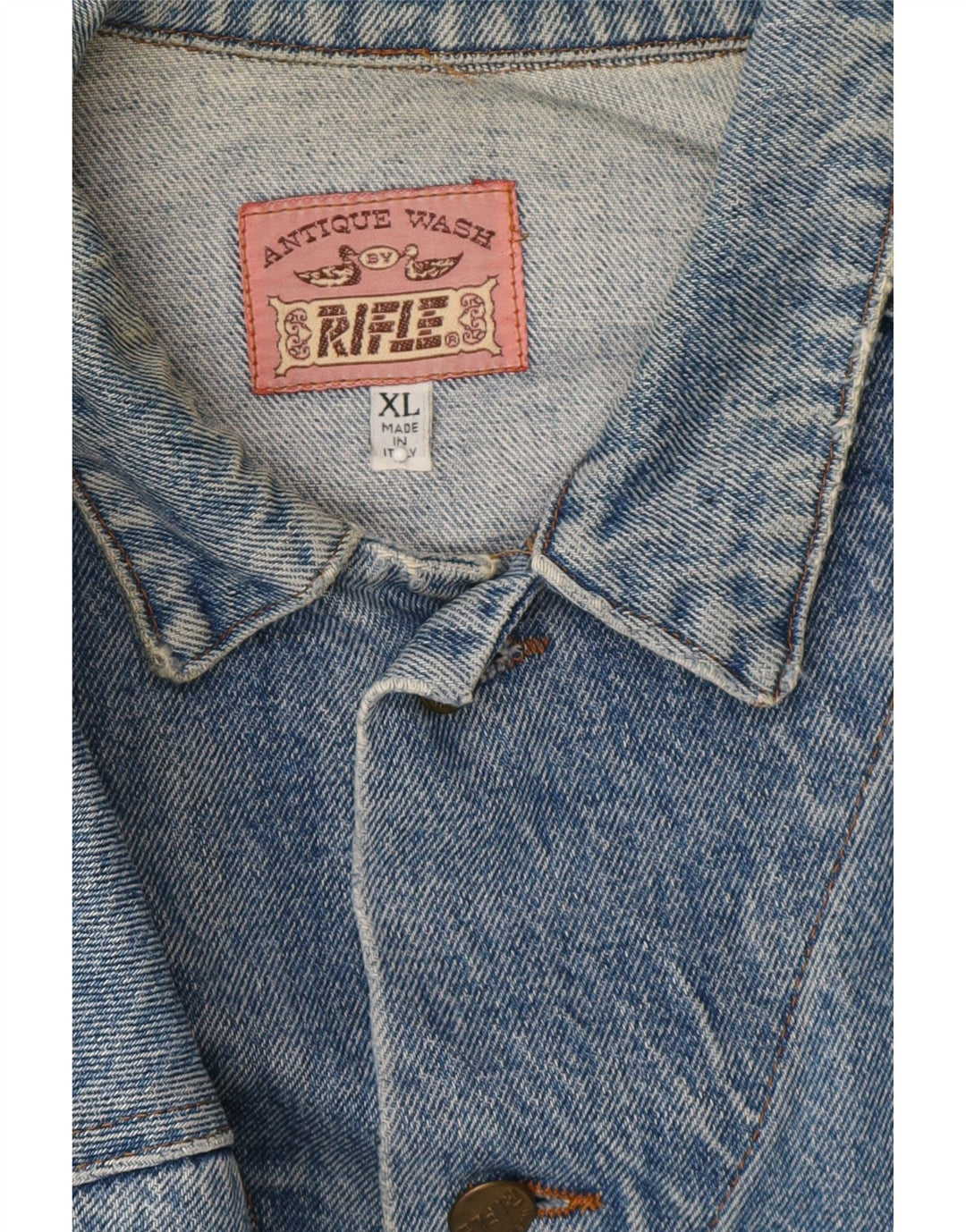RIFLE Mens Denim Jacket UK 42 XL Blue Cotton Vintage Rifle and Second-Hand Rifle from Messina Hembry 