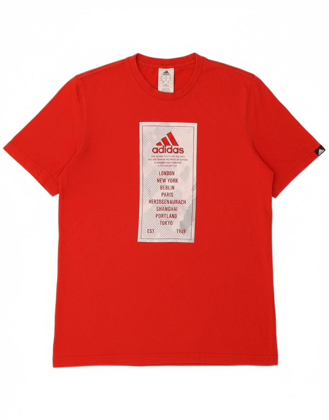 ADIDAS Mens Graphic T-Shirt Top Small Red Cotton