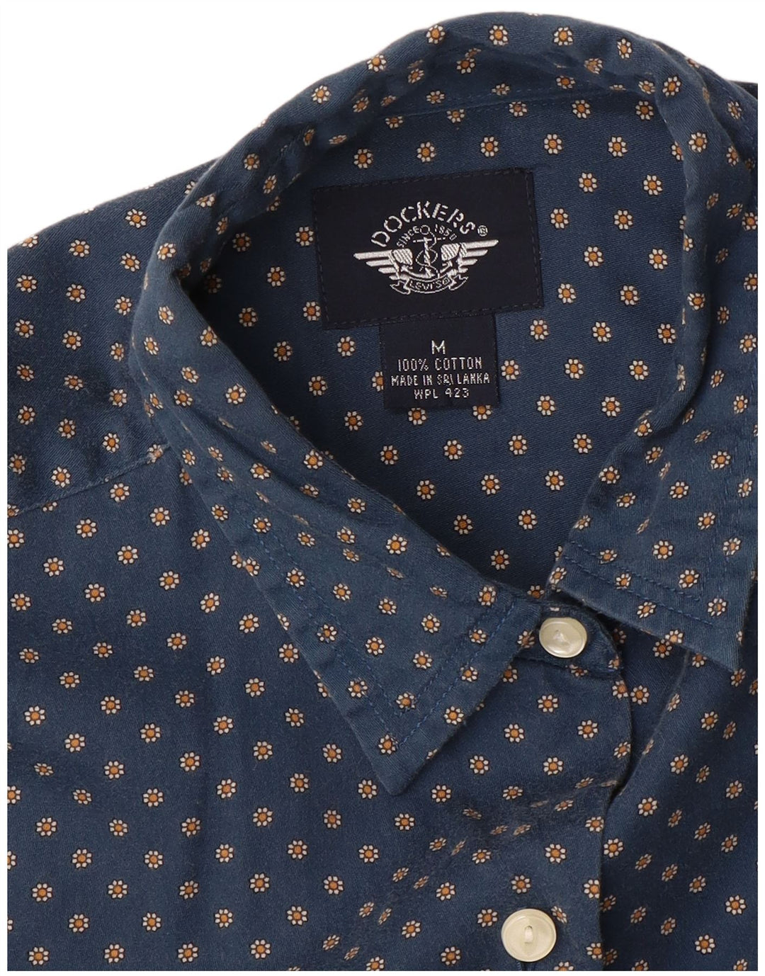 DOCKERS Ženska prevelika košulja UK 14 Srednje tamnoplavi cvjetni pamuk