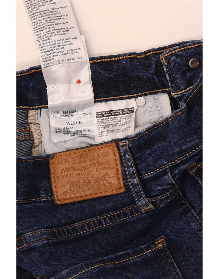 Levi's ženske ravne traperice visokog struka 724 W25 L30 tamnoplavi poliester