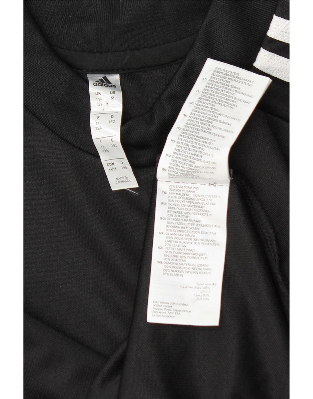 ADIDAS Boys Aeroready Top Long Sleeve 11-12 Years  Black Polyester Vintage Adidas and Second-Hand Adidas from Messina Hembry 