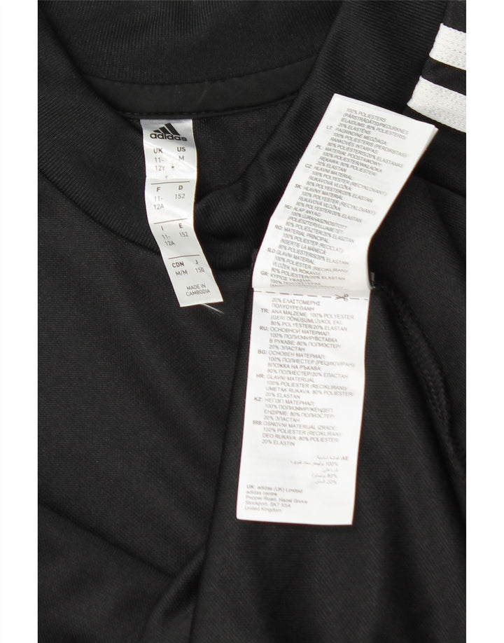 ADIDAS Boys Aeroready Top Long Sleeve 11-12 Years  Black Polyester Vintage Adidas and Second-Hand Adidas from Messina Hembry 