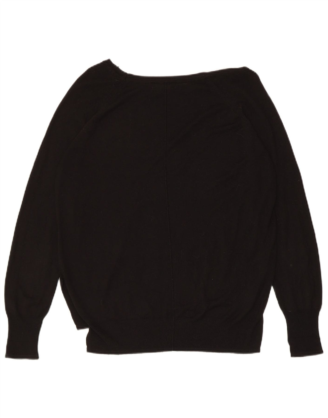 ZARA ženski džemper s veznim izrezom UK 14 Veliki crni sintetički