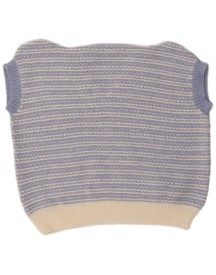 VINTAGE ženski prsluk bez rukava UK 18 XL na plave pruge