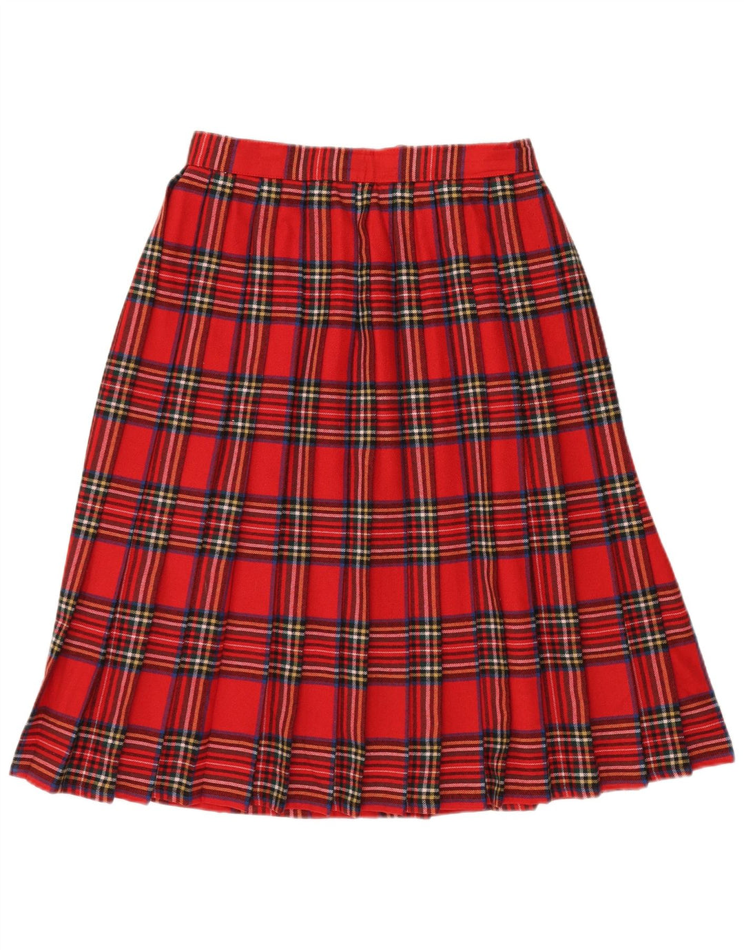 VINTAGE ženska plisirana suknja s noževima IT 44 srednje veličine W32 crvena karirana vuna