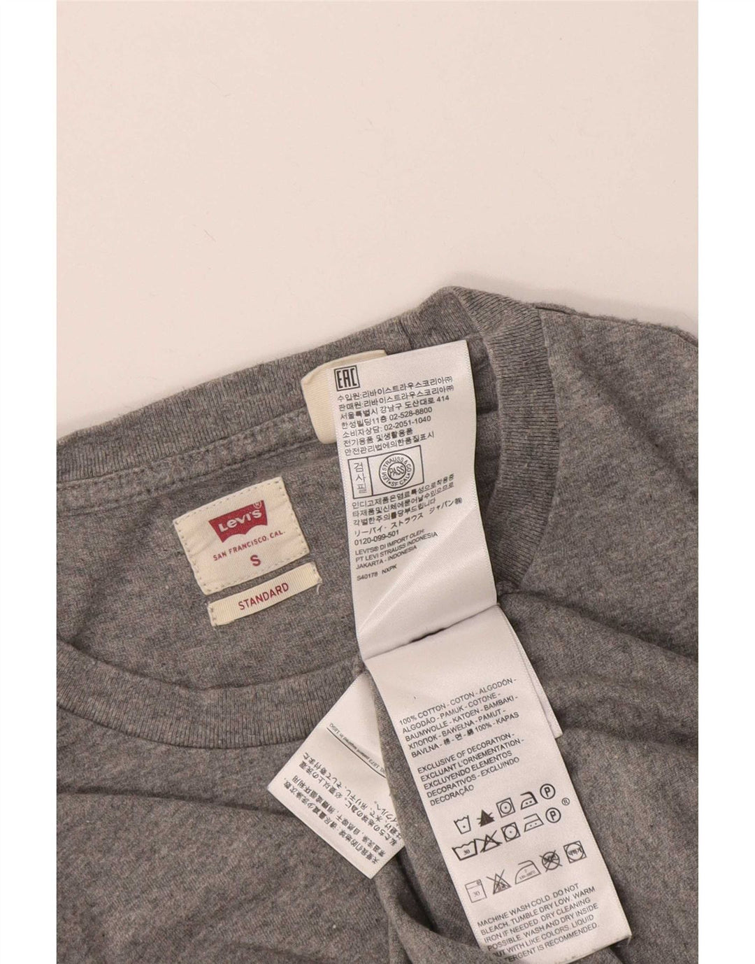 Levi's muška majica standardnog kroja dugih rukava, mali sivi flekasti pamuk