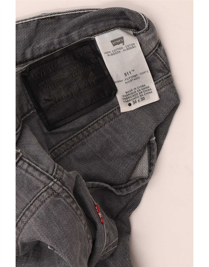 Levi's muške 511 uske traperice W34 L30 sivi pamuk