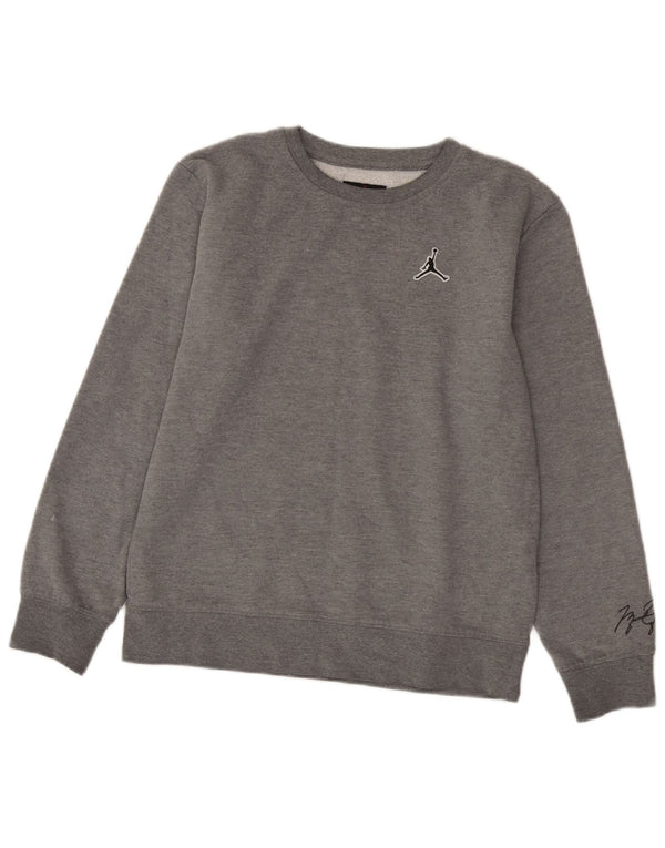 Jordan Boys Graphic Sweatshirt Jumper 13-14 Years XL Grey Cotton