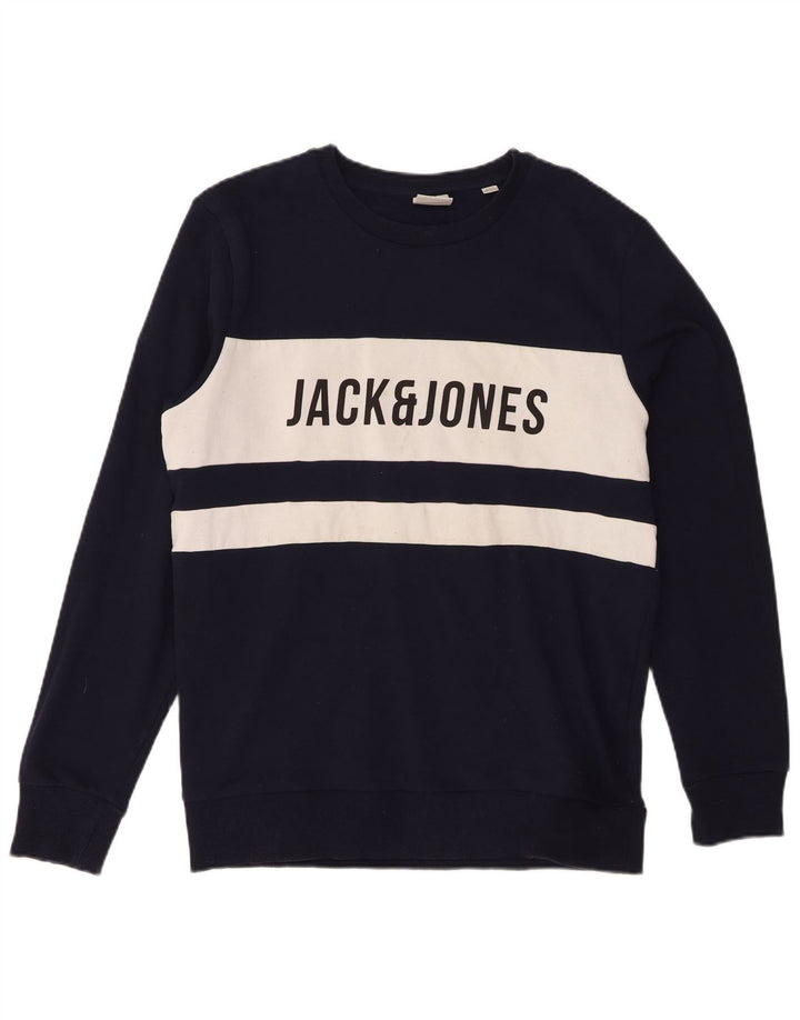Jack & Jones muški džemper s trenirkom s grafikama, velika tamnoplava boja