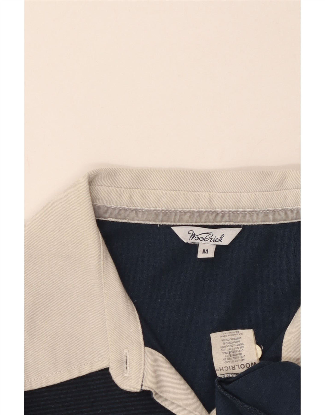 Woolrich Ženska Graphic Rugby Polo majica UK 12 Srednje tamnoplavi pamuk