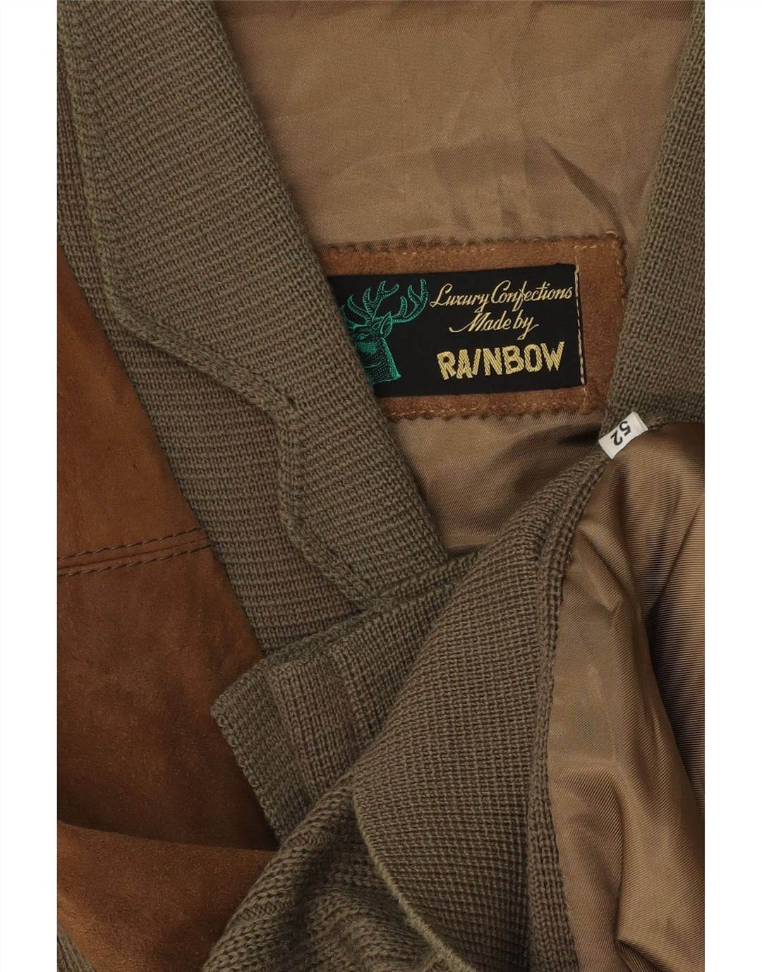 Rainbow muški kardigan pulover IT 52 Veliki smeđi blok u boji