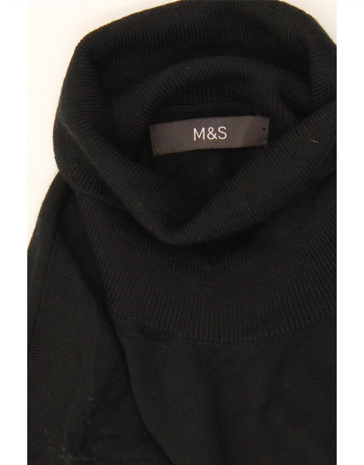 Marks & Spencer muški pulover s rol izrezom srednje crne merino vune