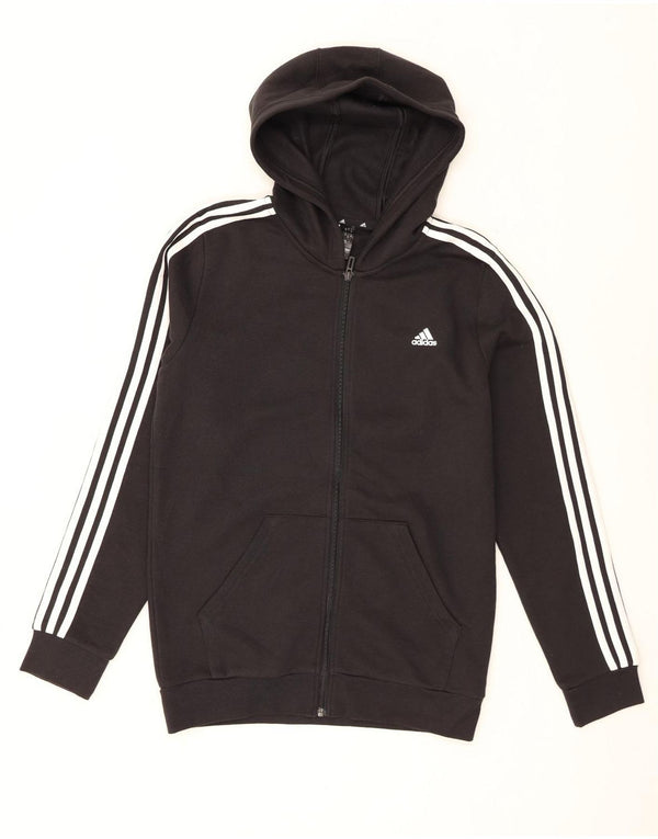 Adidas pulover s kapuljačom s patentnim zatvaračem za dječake 15-16 godina, crni pamuk