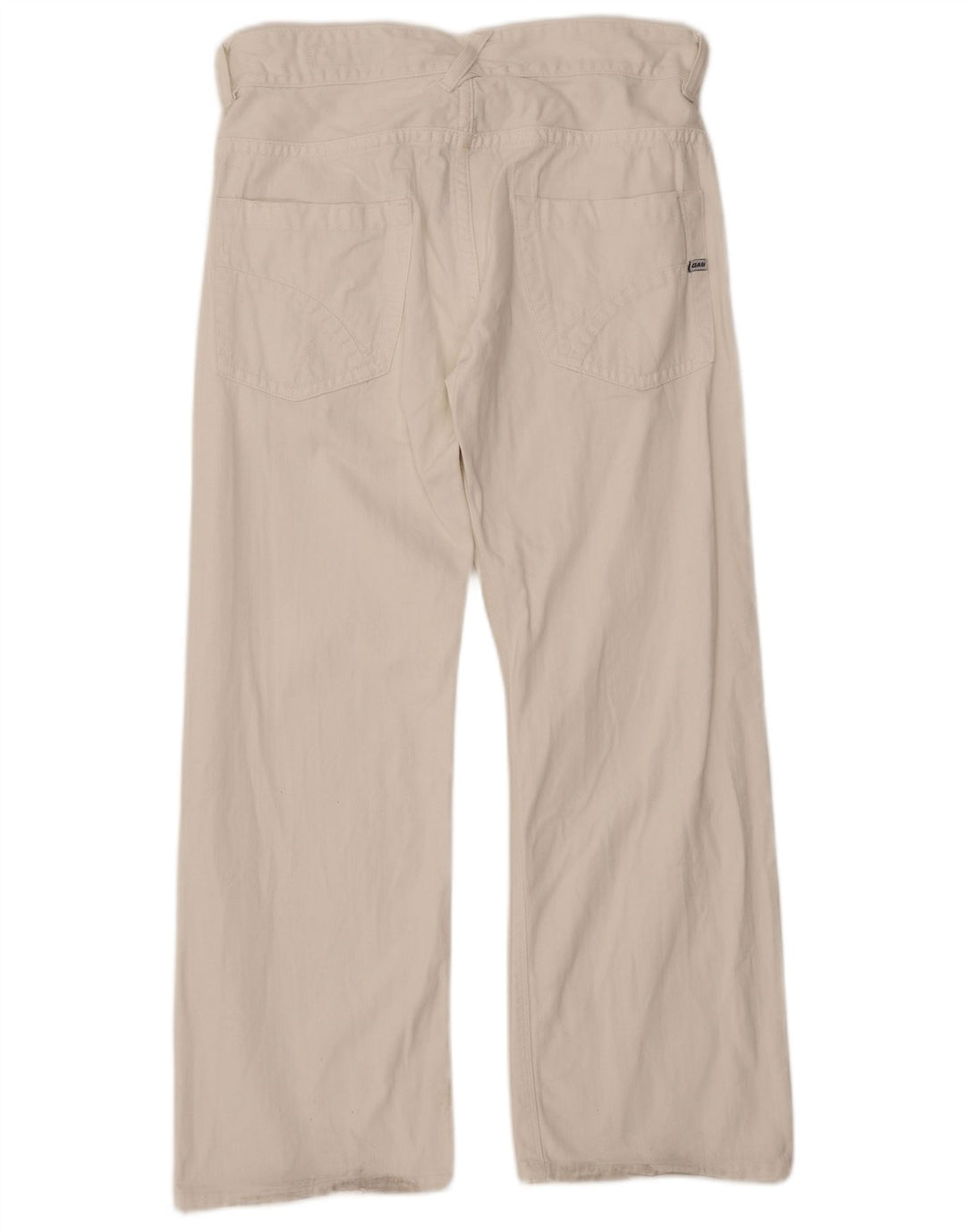 GAS Muške široke traperice srednje veličine W32 L29 bijeli pamuk