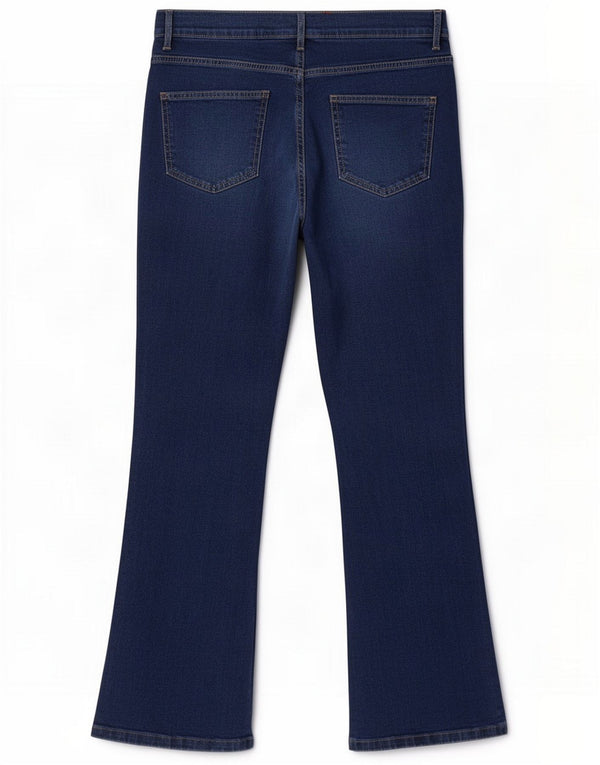 Marks & Spencer Womens Slim Bootcut Jeans UK 12 Medium W30 L28 Blue Cotton