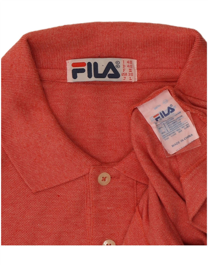 FILA muška polo majica dugih rukava IT 48 srednje ružičasti pamuk