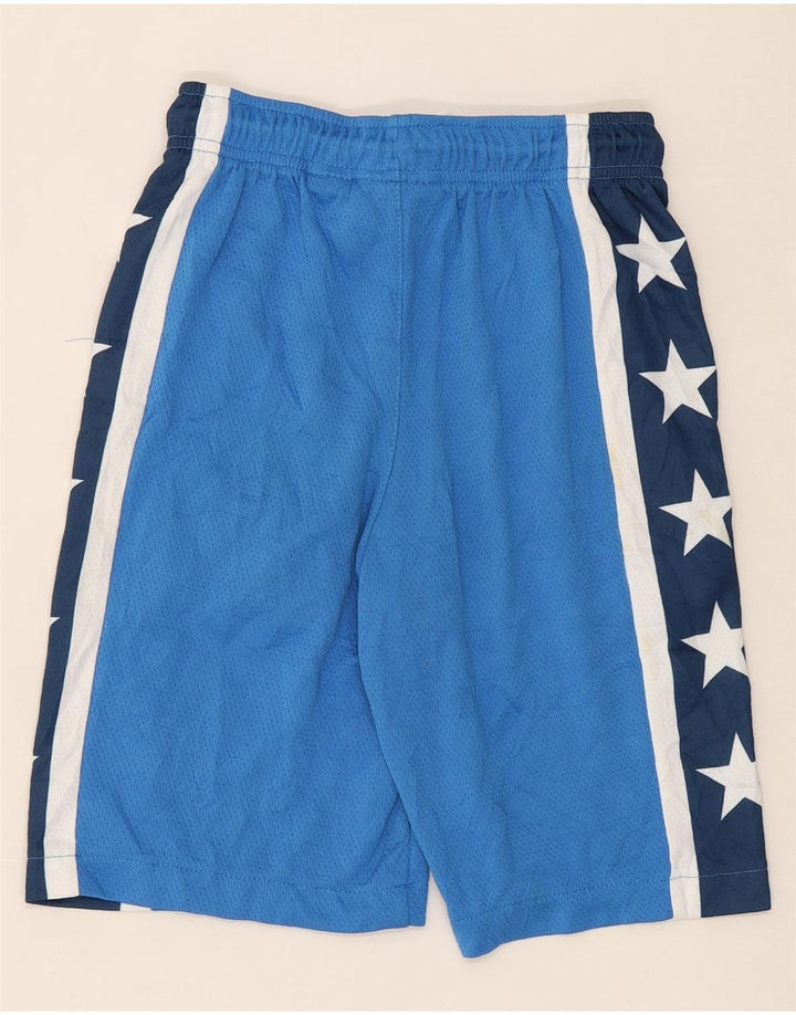 CONVERSE Boys Graphic Sport Shorts 10-11 Years Medium Blue Colourblock Vintage Converse and Second-Hand Converse from Messina Hembry 