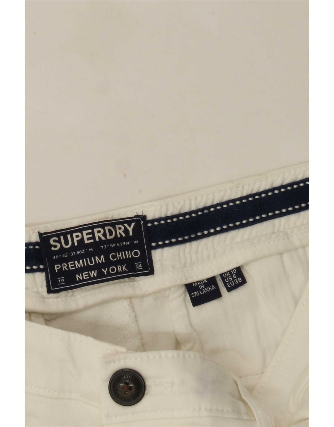 Superdry ženske obične chino kratke hlače UK 10 male W30 bijele