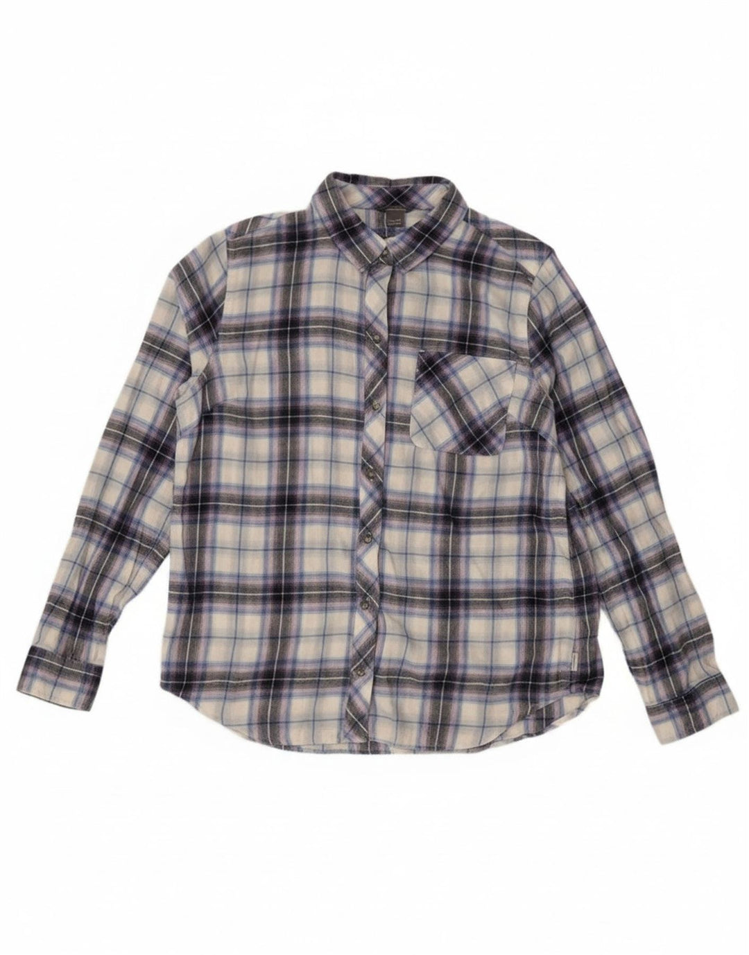 Eddie Bauer Ženska flanelska košulja UK 14 srednje ljubičasto karirani pamuk