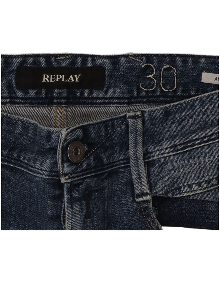 REPLAY Ženske Anbass Distressed Slim Jeans W30 L31 Plave