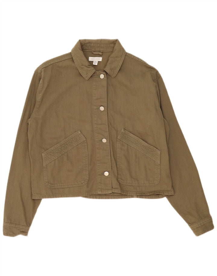 Topshop ženska prevelika bomber jakna UK 14, srednji kaki pamuk