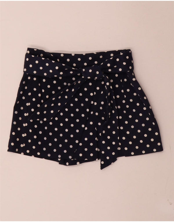 Zara ženske vruće hlačice s visokim strukom, male W26, tamnoplavi pamuk na točkice